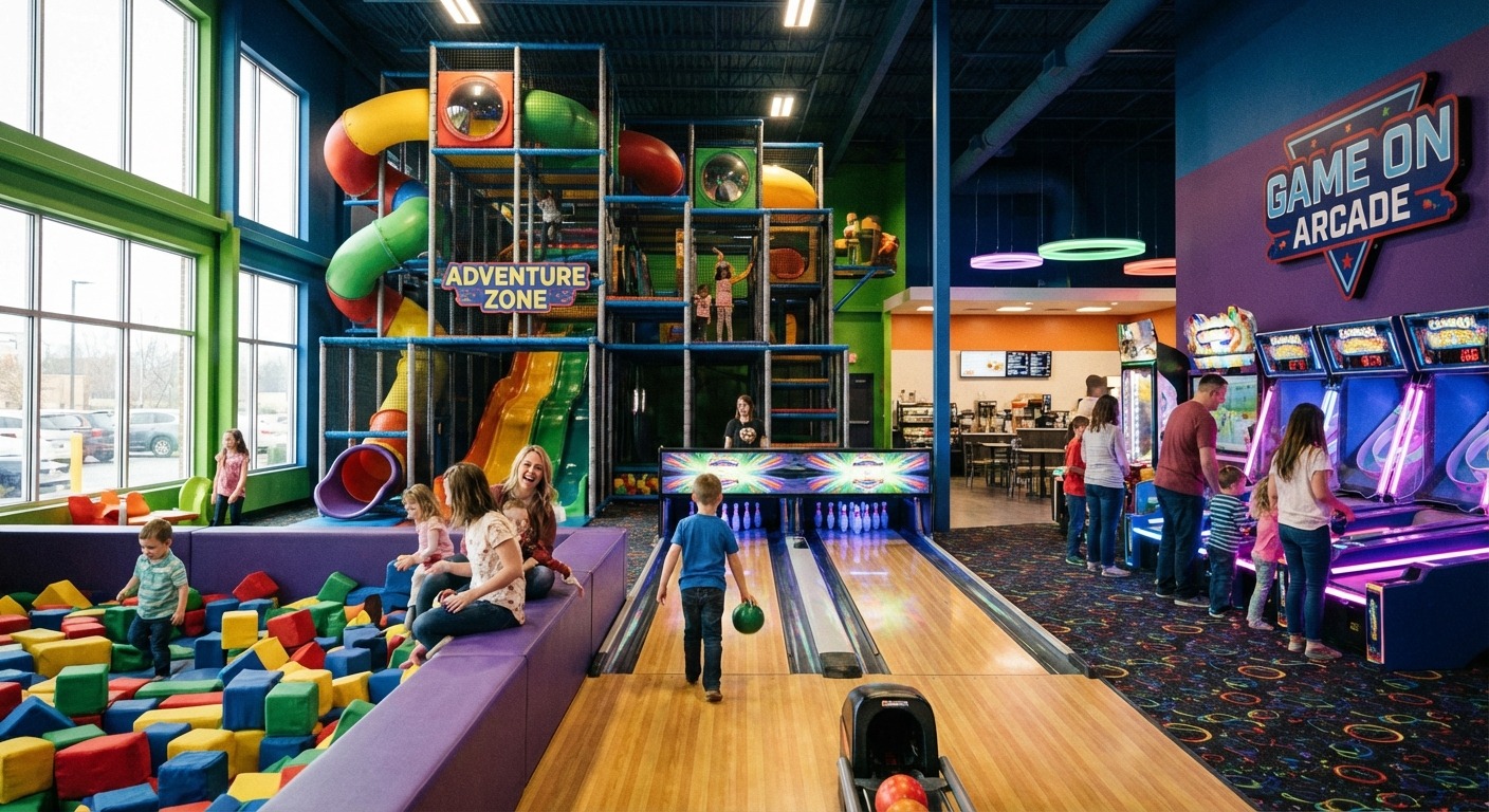 Family enjoying activities at an indoor fun centre in Melbourne